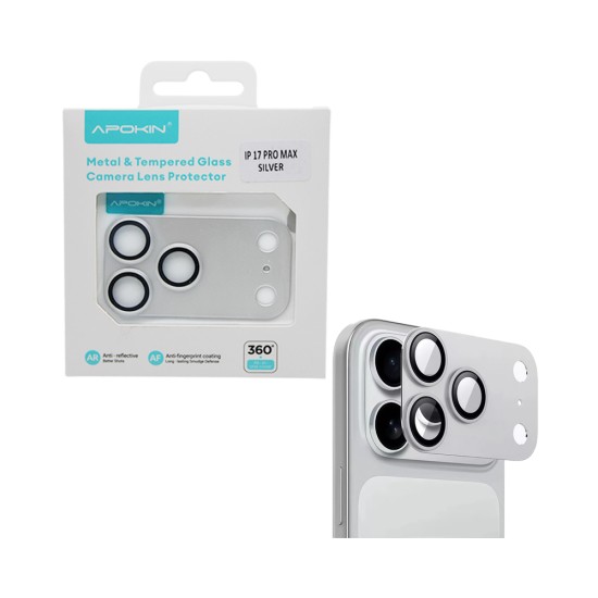 Protetor de Lente de Câmera de Vidro Temperado Para Apple iPhone 17 Pro Max Prata